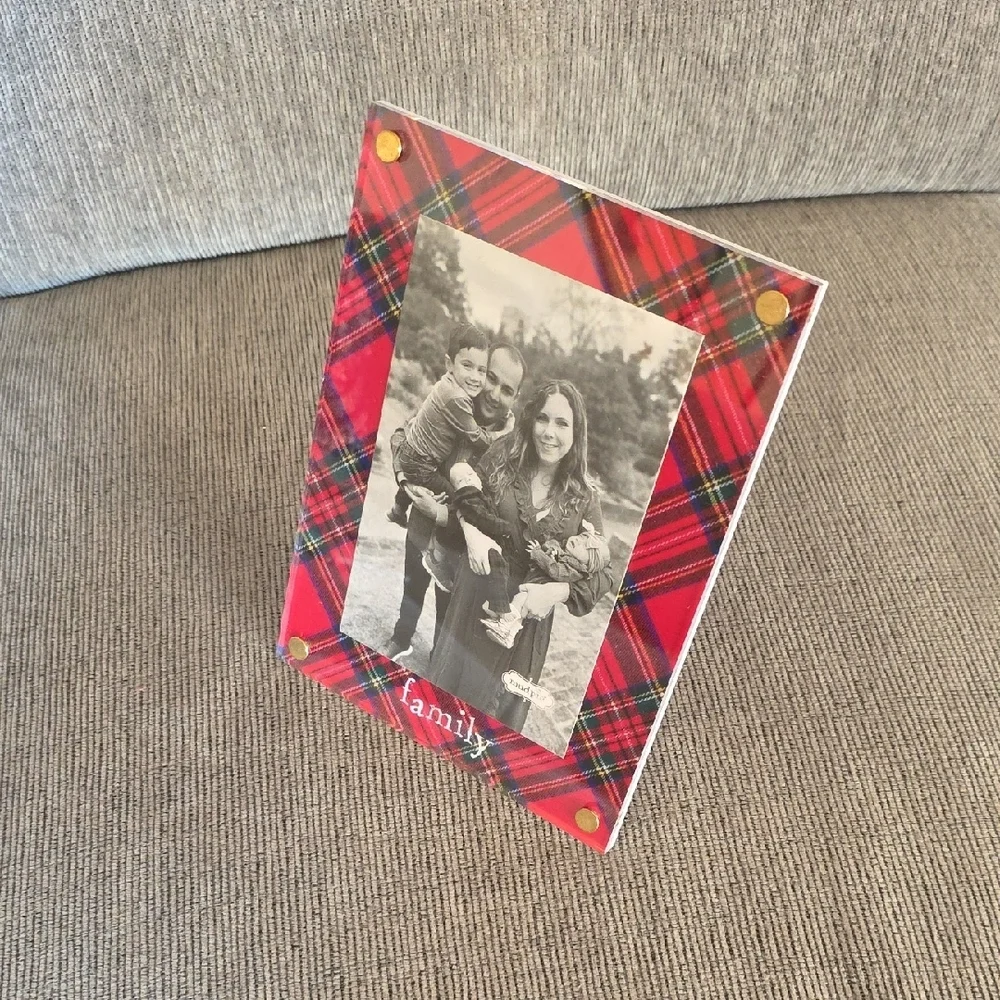 Mud Pie Red Plaid Photo Frame, 